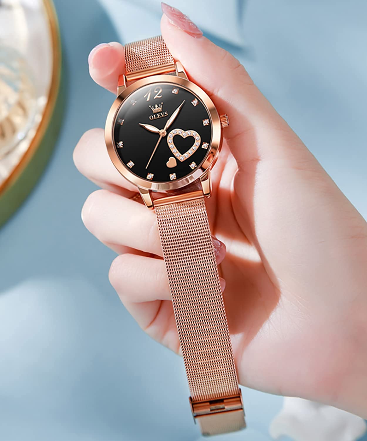6.5mm Ultra Thin Watches for Women Waterproof,Rose Gold Stainless Steel Ladies Watch,Casual Women Watches with Date,Big Face Female Wristwatches,Japanese Quartz Lady Watches,Gifts for Women - Image 9